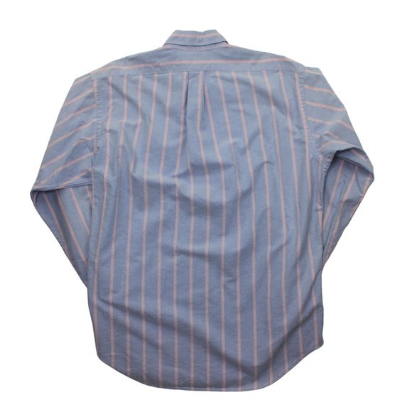 Polo Ralph Lauren Blue Pink Long Sleeve Stripe Button Front Mens Shirt sz M - Picture 4 of 4